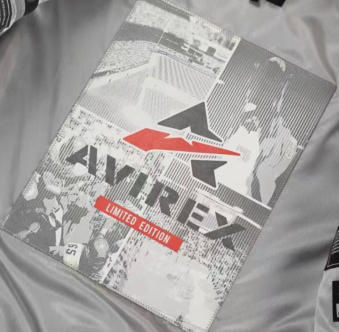 Avirex Limited Edition Men's European Lambskin Jacket US Size Classic Vintage Basketball Daily Coat Leather Thin Cotton Jacket