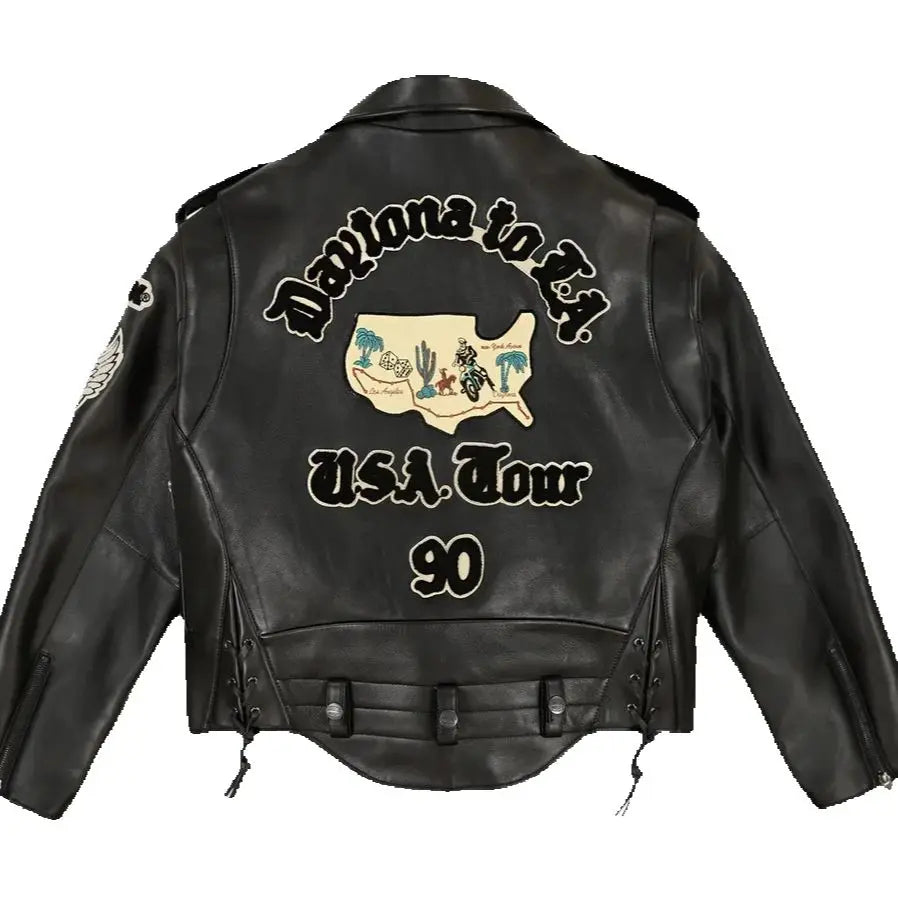 AVIREX fall new listing European lambskin jacket men's motorcycle ridingLeather jacket USA TOUR MOTORCYCLE JACKET coat tops
