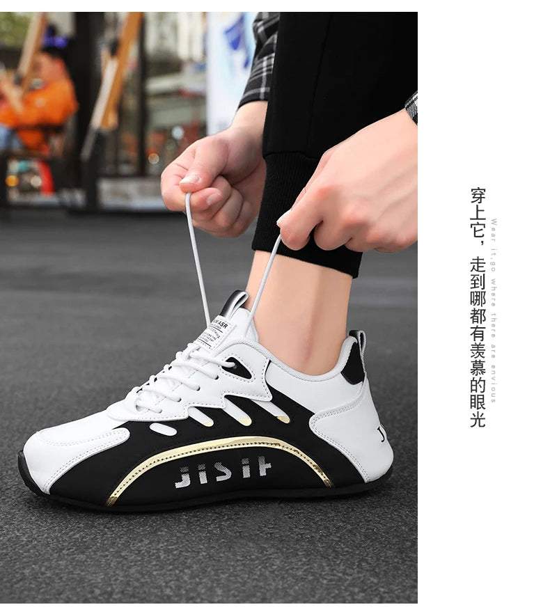 Luxury Men's Sneakers High Quality Leather Casual Shoes for Men Fashion All-match Sport Shoes Platform Comfor Men Running Shoes