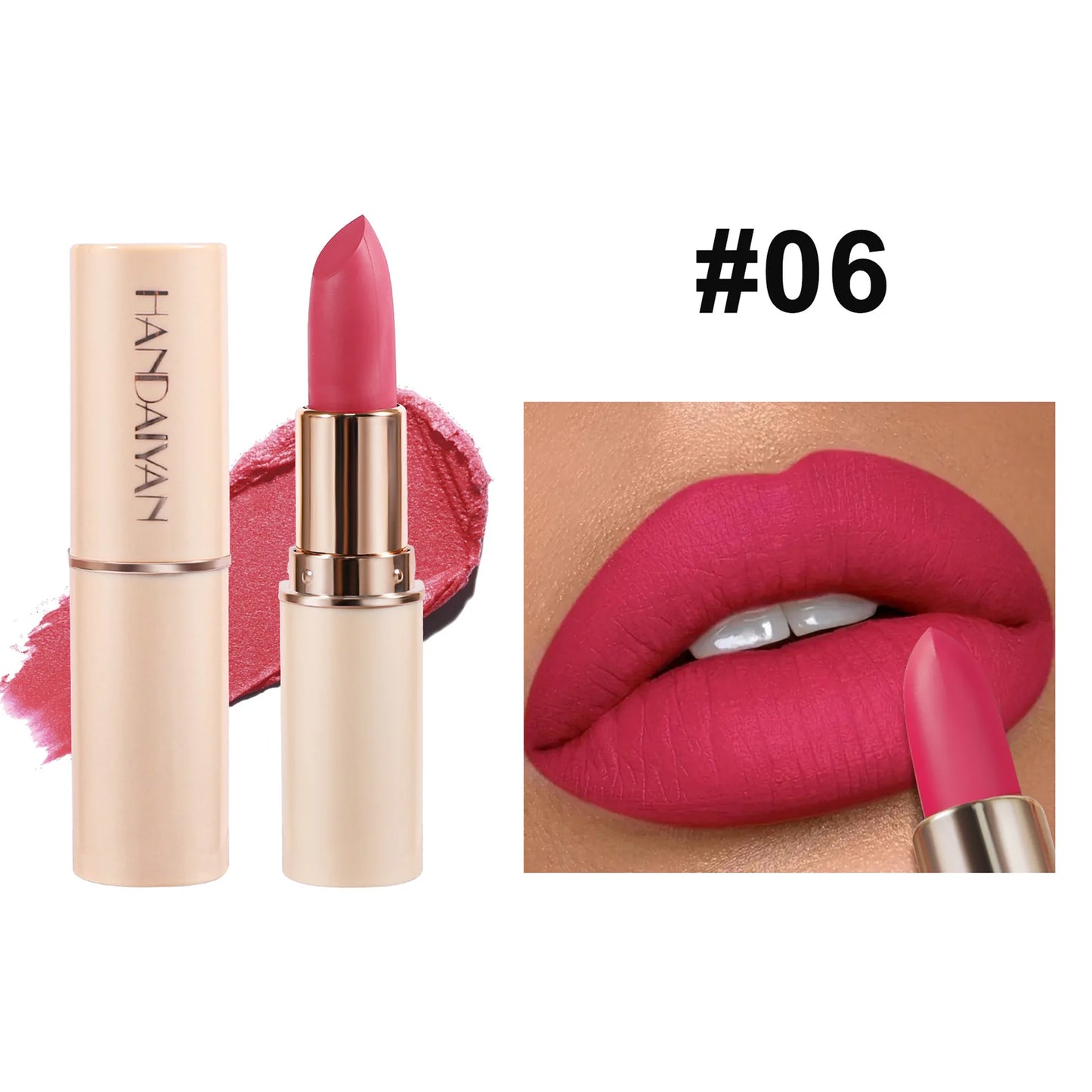 8 Colors Deep Red Matte Lipstick Waterproof Non-Stick Velvet Texture Easy Apply Rose Red Lip Makeup Long-Lasting Cosmetics