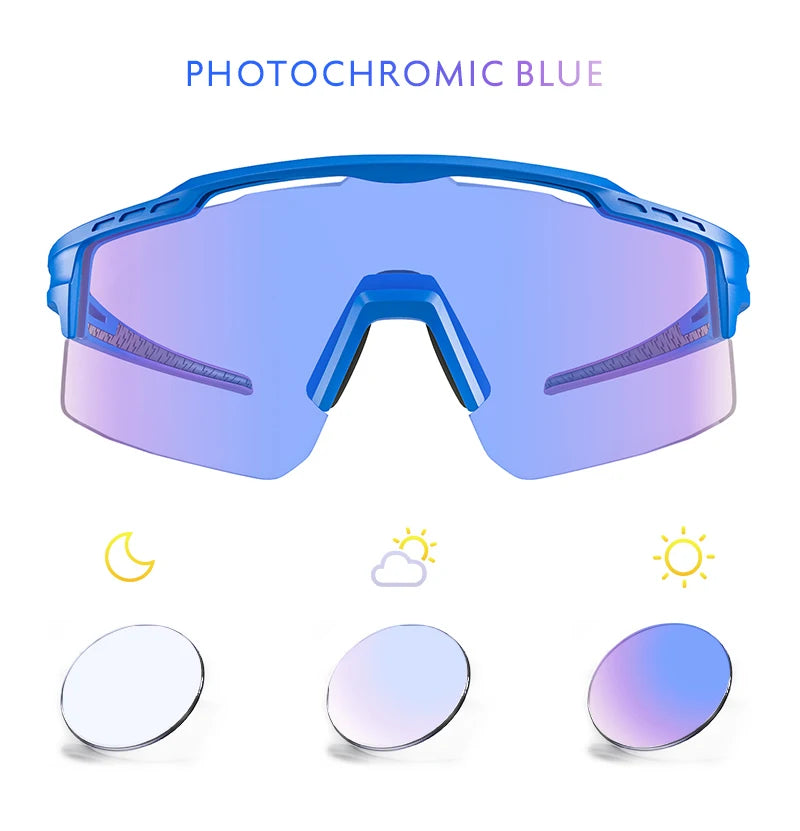 KAPVOE Photochromic Cycling Glasses Outdoor Sports Sunglasses for Man Bicycle Eyewear MTB Cycling Women Road Bike UV400 Goggles