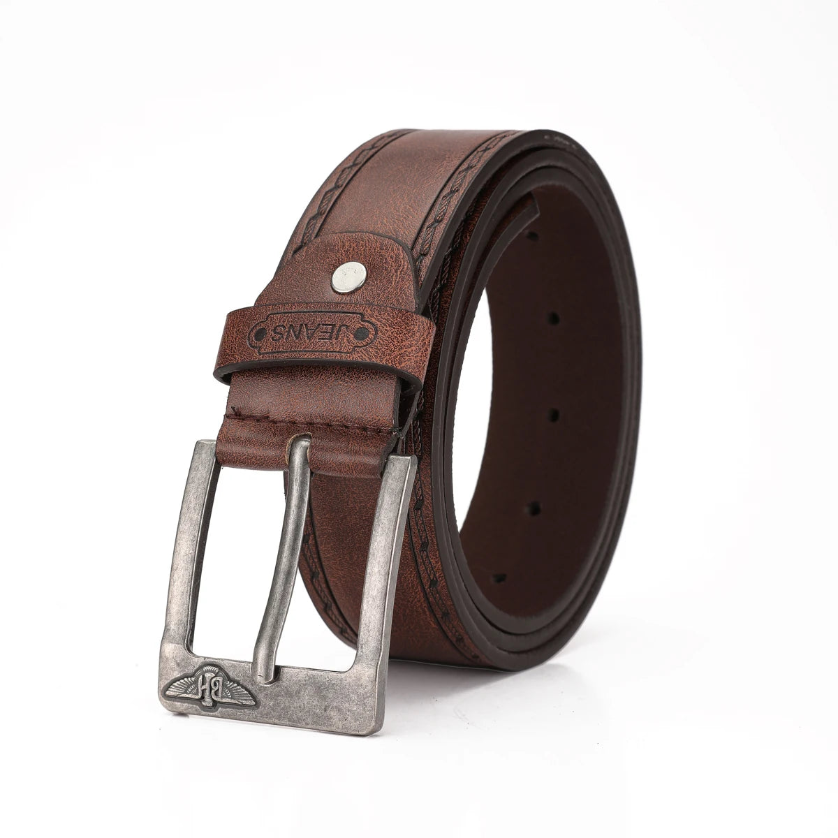 A Western-style PU leather belt for both men and women, a classic and casual retro belt