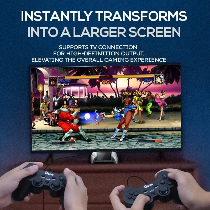 NEW Project X Portable Pocket Video Game Console 128G 4.3” IPS Screen Dual Speaker 40000+ Games For PS1 MAME CPS Children's Gift