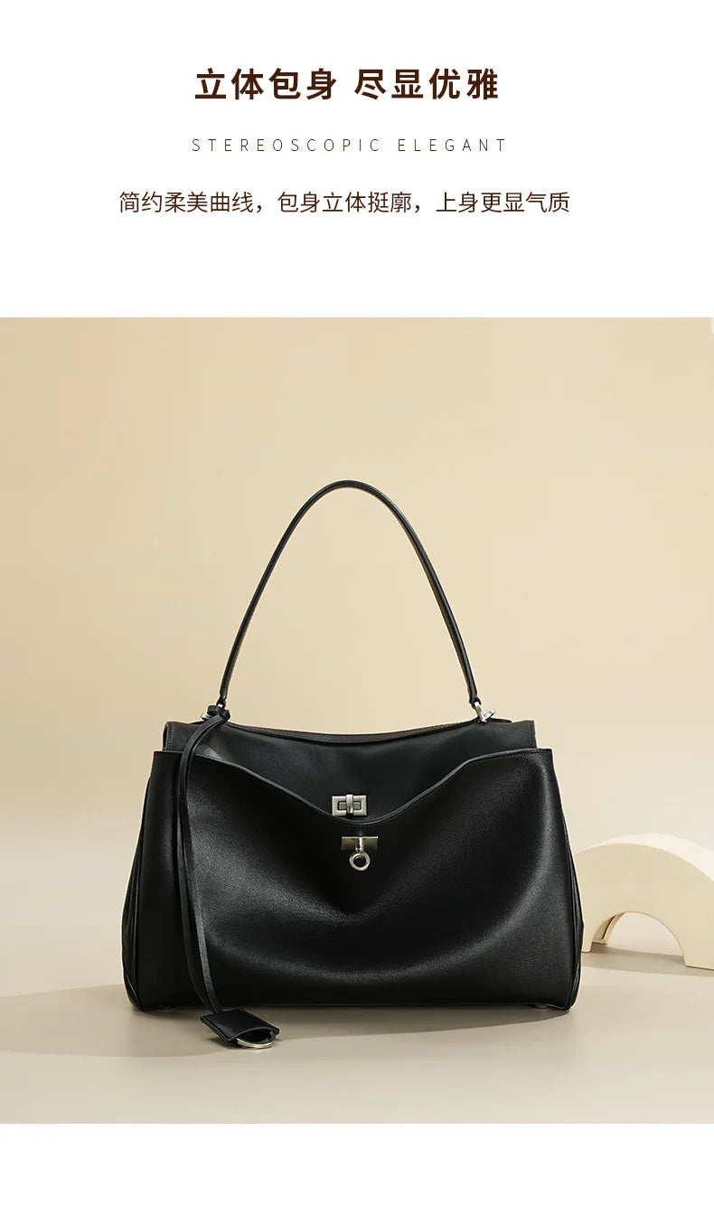 Rodeobag leather handbag, single shoulder crossbody bag, large capacity women's commuting high-end tote bag