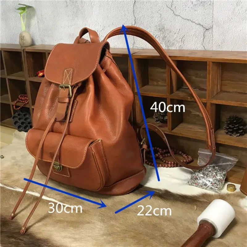 MOTAORA New Women's Genuine Leather Backpack High-Quality Vintage Anti-Theft Daypack for Ladies Luxury Designer Girl School Bags