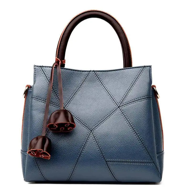 MOTAORA Premium Leather Women's Crossbody Handbag - Designer Luxury Patchwork Bag for Mature Moms