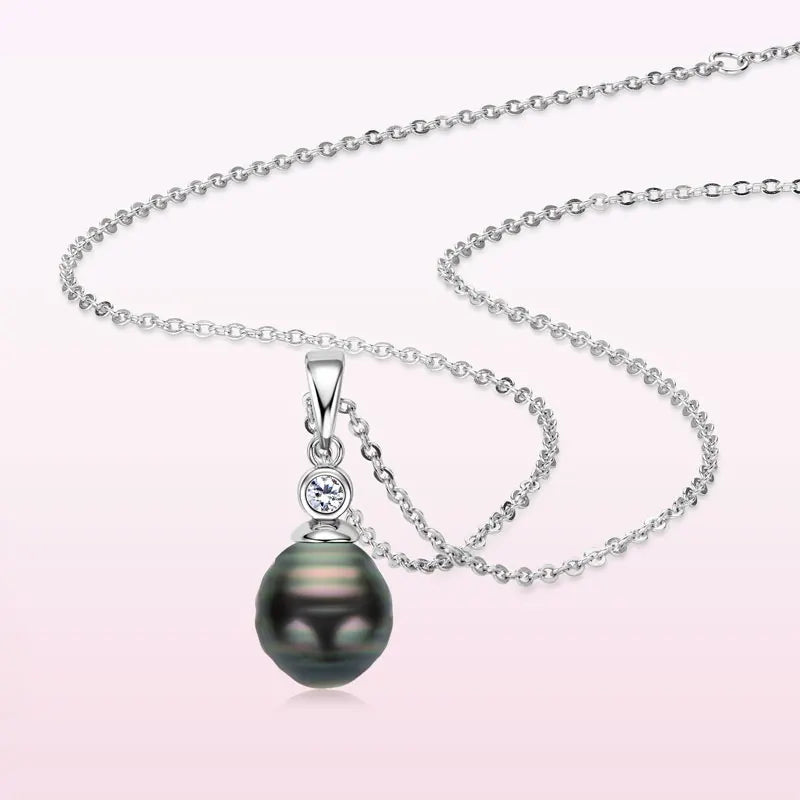 Lnngy Baroque Pearl Pendant Necklace S925 Sterling Silver Natural White Freshwater Pearl Necklace For Ladies Grace Jewelry Gift