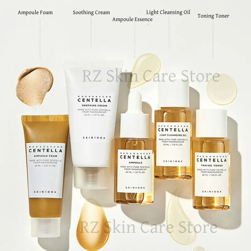 Original Centella Skin1004 Madagascar Centella Skincare Travel Kit Serum Facial Whitening Cream Toner Cleansing Oil Cleanser Set