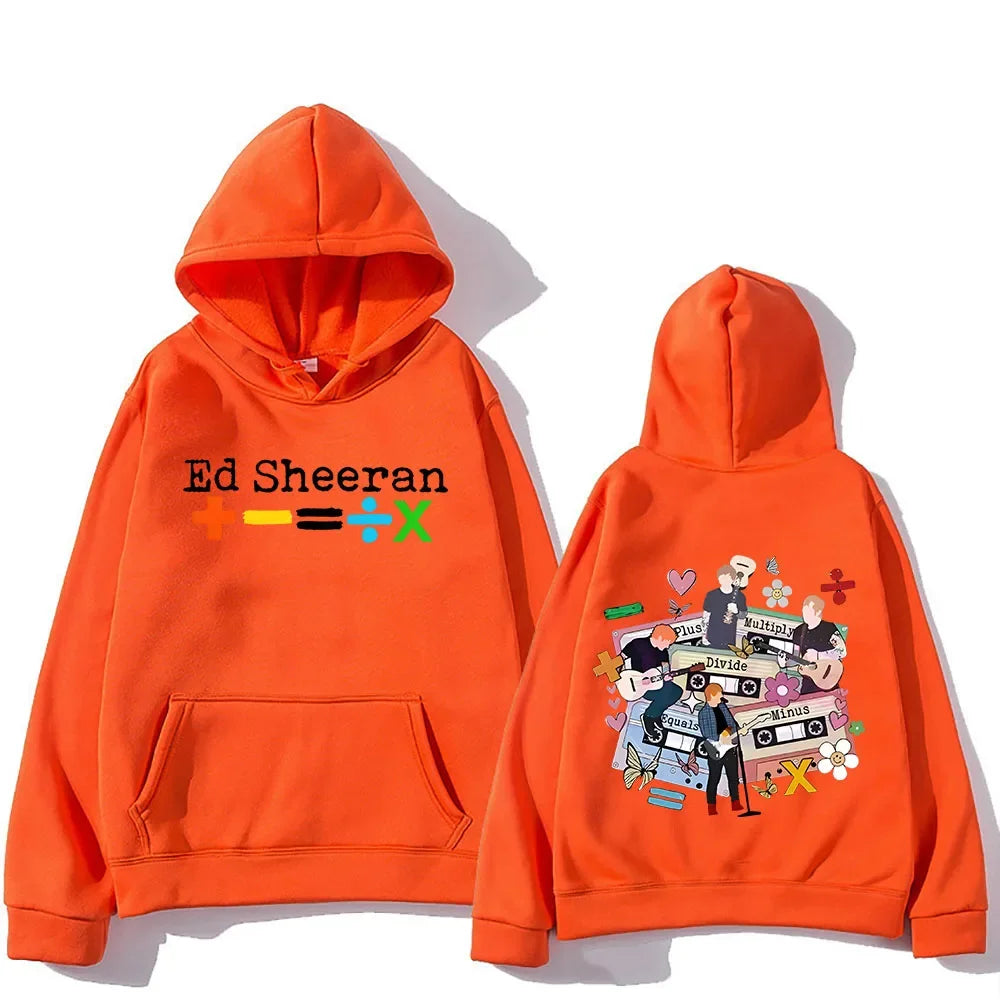 Ed Sheeran Tour 2024 Hooded Double-sided Printing Retro Hip Hop Sweatshirt With Hooded Fleece Punk Clothing Sudaderas Soft Hoody