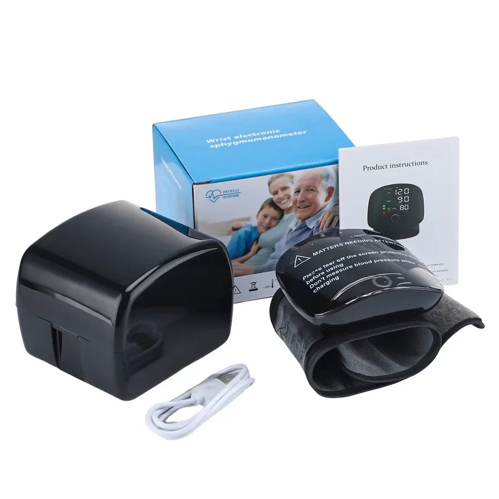 🖤 LINGKUN Wrist Blood Pressure Monitor,
LED Display | Fast Measurement | Digital Tensiometer | Heart Rate | USB Rechargeable