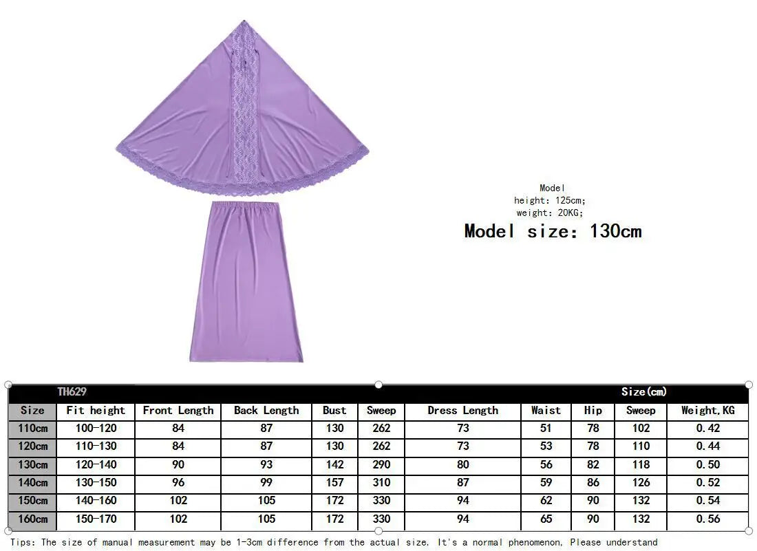 Dubai Abaya Children Robe Middle East Islamic Girls Headscarf Kaftan Arab Ramadan Eid Muslim Kids Prayer Hijab Skirts Set Modest