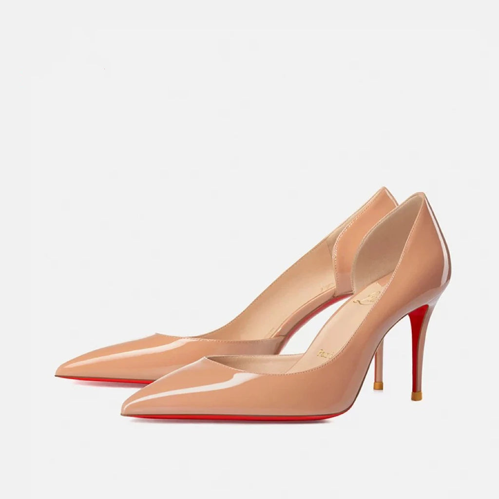 Women's heels 2025 Leather Luxury Pumps Red Bottom High Heels Pointed Toe High Heels Elegant Stiletto Party Ladies Shoes Woman