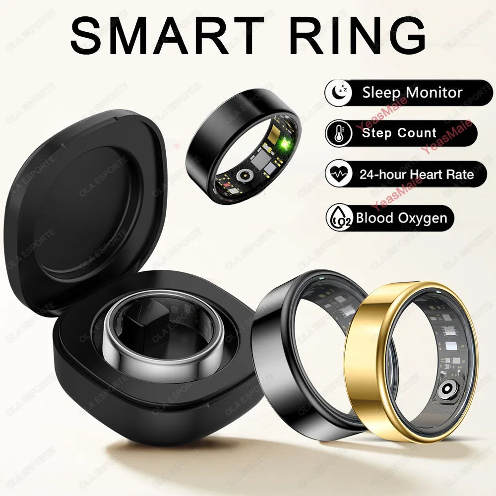 2025 جديد لـ Xiaomi Smart Ring للرجال والنساء، معدل ضربات القلب ورصد الأكسجين في الدم Smartring IP68 و 5ATM مقاوم للماء، وضع متعدد الرياضات