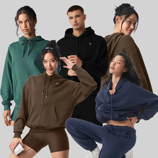 LO Yoga Hoodie Accolade Hoodie Cotton Loose Drawstring Versatile Pure Sports Pullover Hoodie Outdoor Top Yoga Shirts Hooded