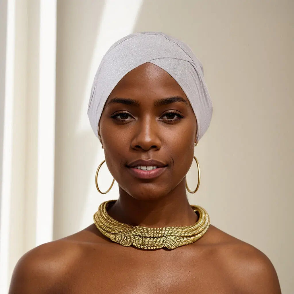 Women Stretchy Turban Modal Jersey Inner Hijab Muslim Hat Solid Color Tube Cap Islamic Under Scarf Headwrap Bonnet Arab Headband