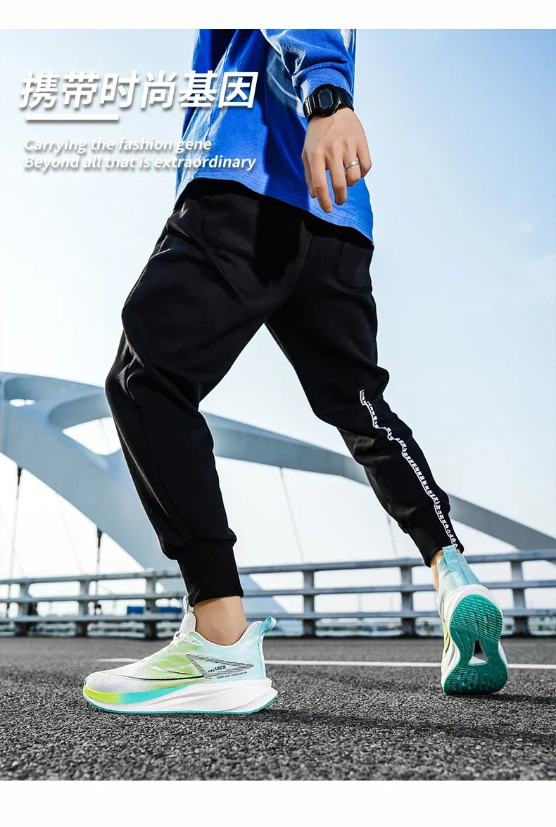 Marathon Air Cushion Men Sports Running Shoes Breathable Lightweight Women's Comfortable Athletic Nonskid Carbon Plate Sneakers