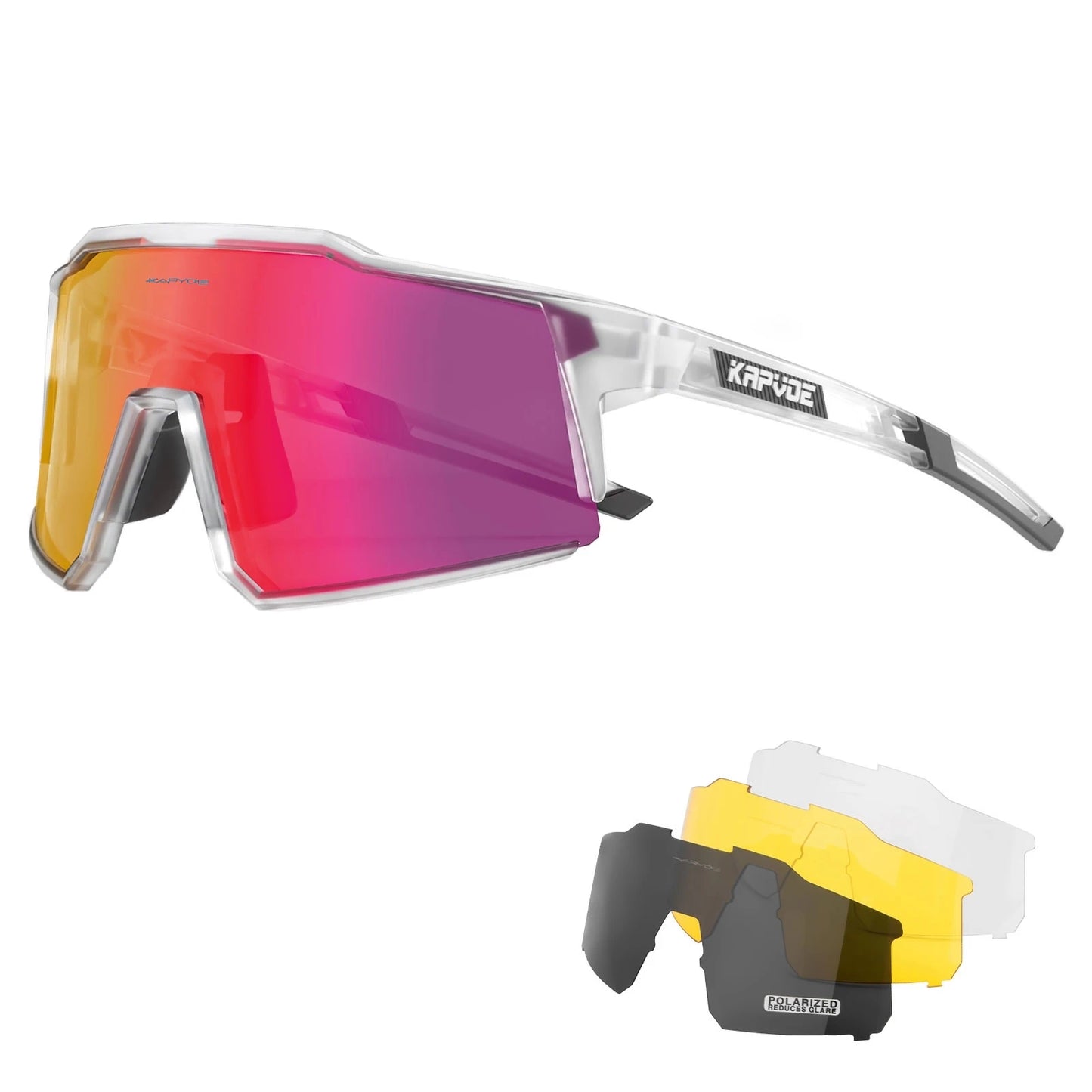 Kapvoe Cycling Glasses Road Cycling Goggles Outdoor UV400 Sunglasses Sports Protection MTB Road Mountain Bicycle Drive 4lens
