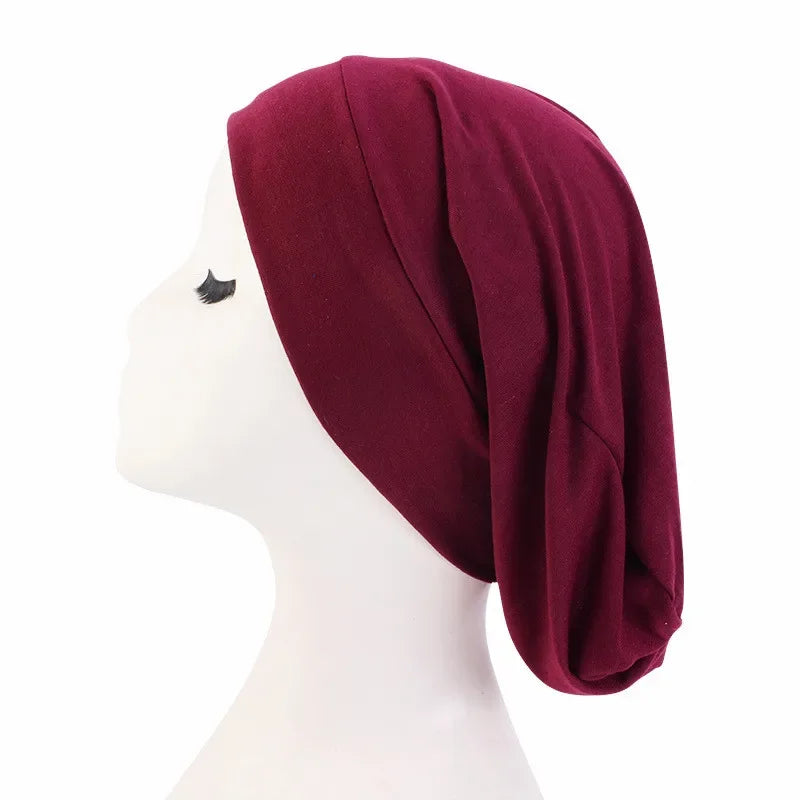 Cotton Muslim Underscarf Inner Tube Cap Islamic Eid Prayer Hijab Bottom Hat Headwear Arab  Women Wrap Headscarf Turban