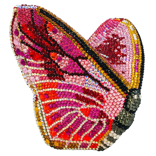Boutique De FGG Novelty Butterfly Rhinestone Clutch Purse Handmade Women Crystal Clutch Evening Bags Party Prom Minaudiere Bag