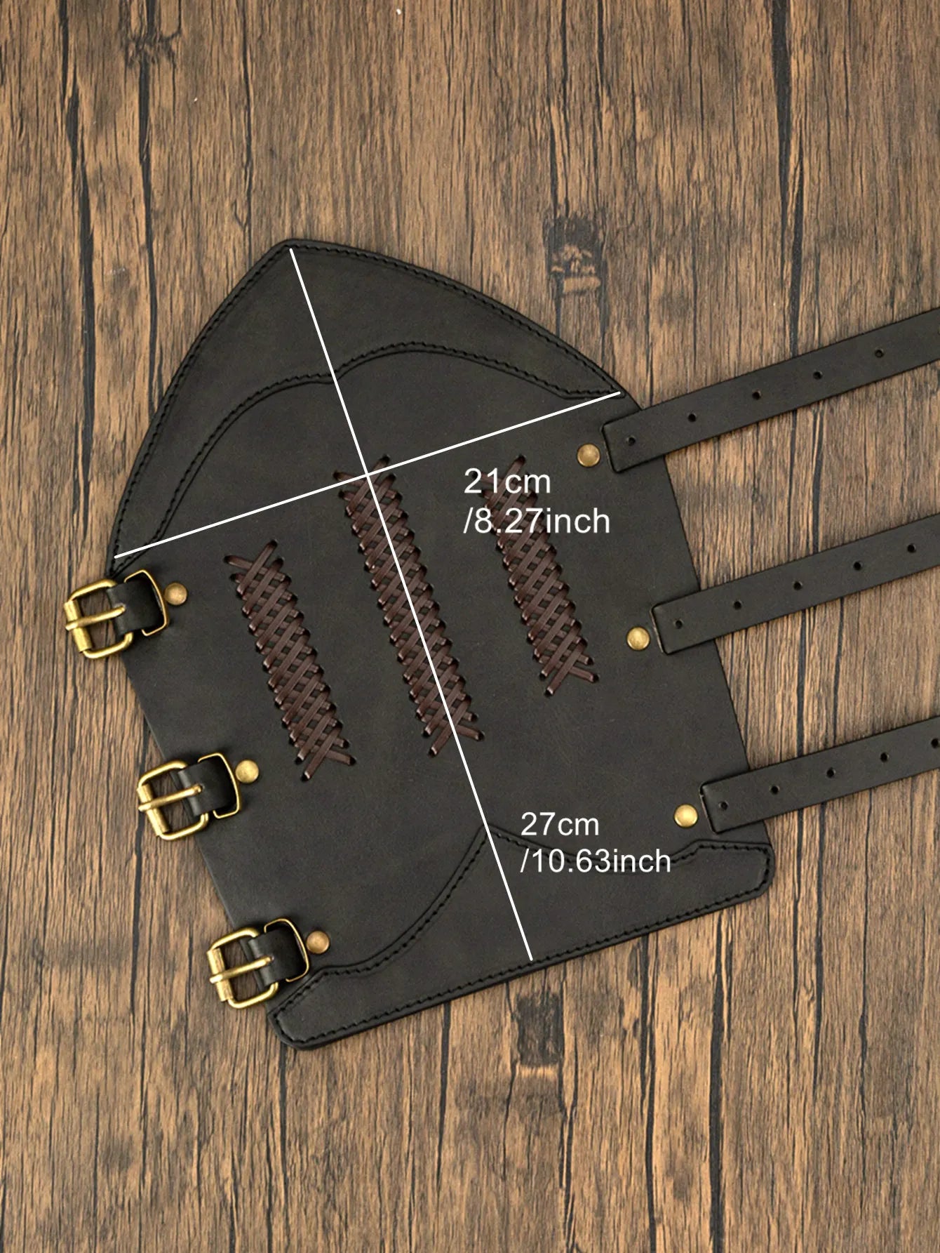 Medieval PU Leather Buckle Arm Bracers, Knight LARP Retro Renaissance Arm Guards, One Size One Pair
