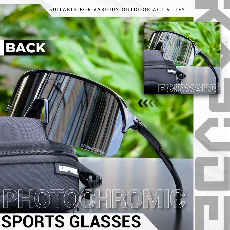 Kapvoe Photochormic Sunglasses Cycling Glasses Women UV400 for Men Casual Glasses Running Baseball MTB Outdoor Eyewear