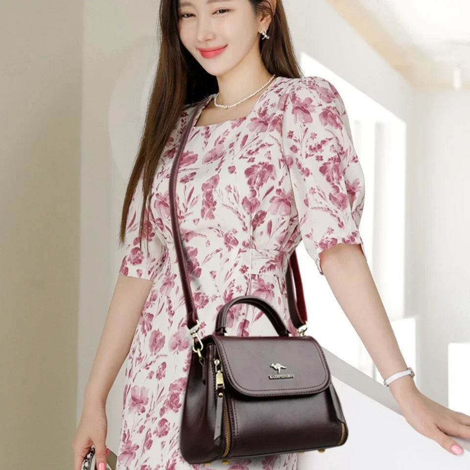 High Quality Soft Leather Tote Bag Fashion New Solid Ladies Purses and Handbags Large Capacity Shoulder Croosbody Bag for Women