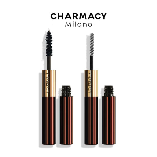 CHARMACY 3D Lengthening Double Mascara Black Lash Eyelash MascaraThin Brush Waterproof Easy to Wear High Quality Makeup Cosmetic