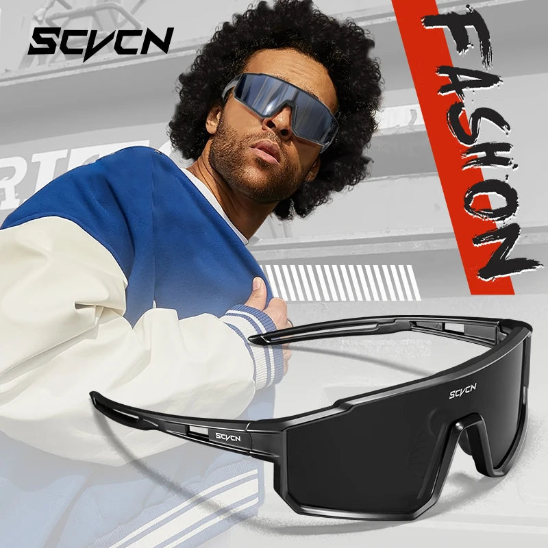 SCVCN Outdoor Cycling Sunglasses Men MTB Road Driving Bike Glasses Sports Mountain Climbing Women Bicycle Cycling UV400 Goggles