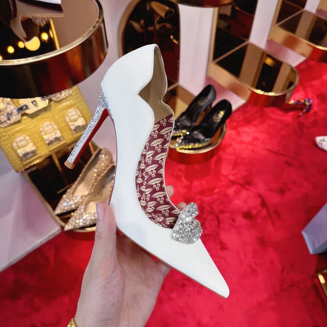Black High Heels Women's 2025 Spring and Autumn New Shallow Toe Lipstick Lips Sexy Temperament Thin Heels Pointed Slip On Pumps