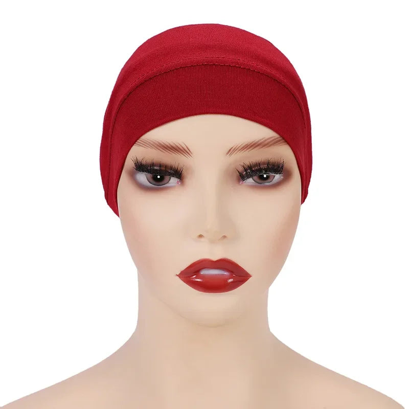 Cotton Muslim Underscarf Inner Tube Cap Islamic Eid Prayer Hijab Bottom Hat Headwear Arab  Women Wrap Headscarf Turban