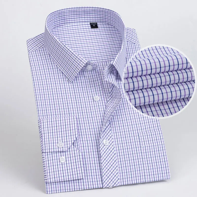 13/24 Men’s Slim-Fit High-Quality Cotton Shirt – Long Sleeves, Casual Breathable Fabric