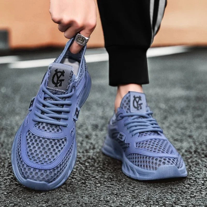 Men's Mesh Sneakers 2024 Summer Mesh Sports Breathable Casual Shoes Comfortable Men's Tennis Shoes Lightweight Running Shoes