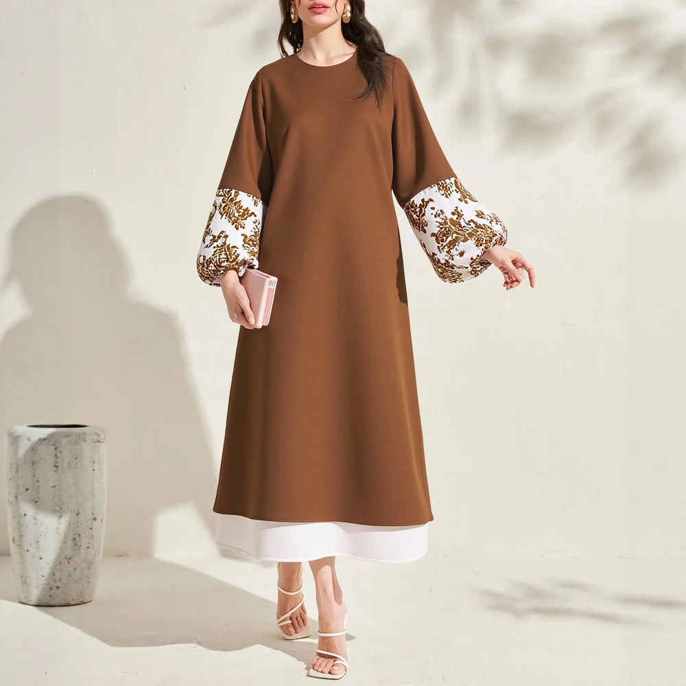 Rafiah Women's Dresses Summer Elegant Decent Fashion 2025 Solid Color
Long Sleeve Round-Neck A Line Casual Long Dress