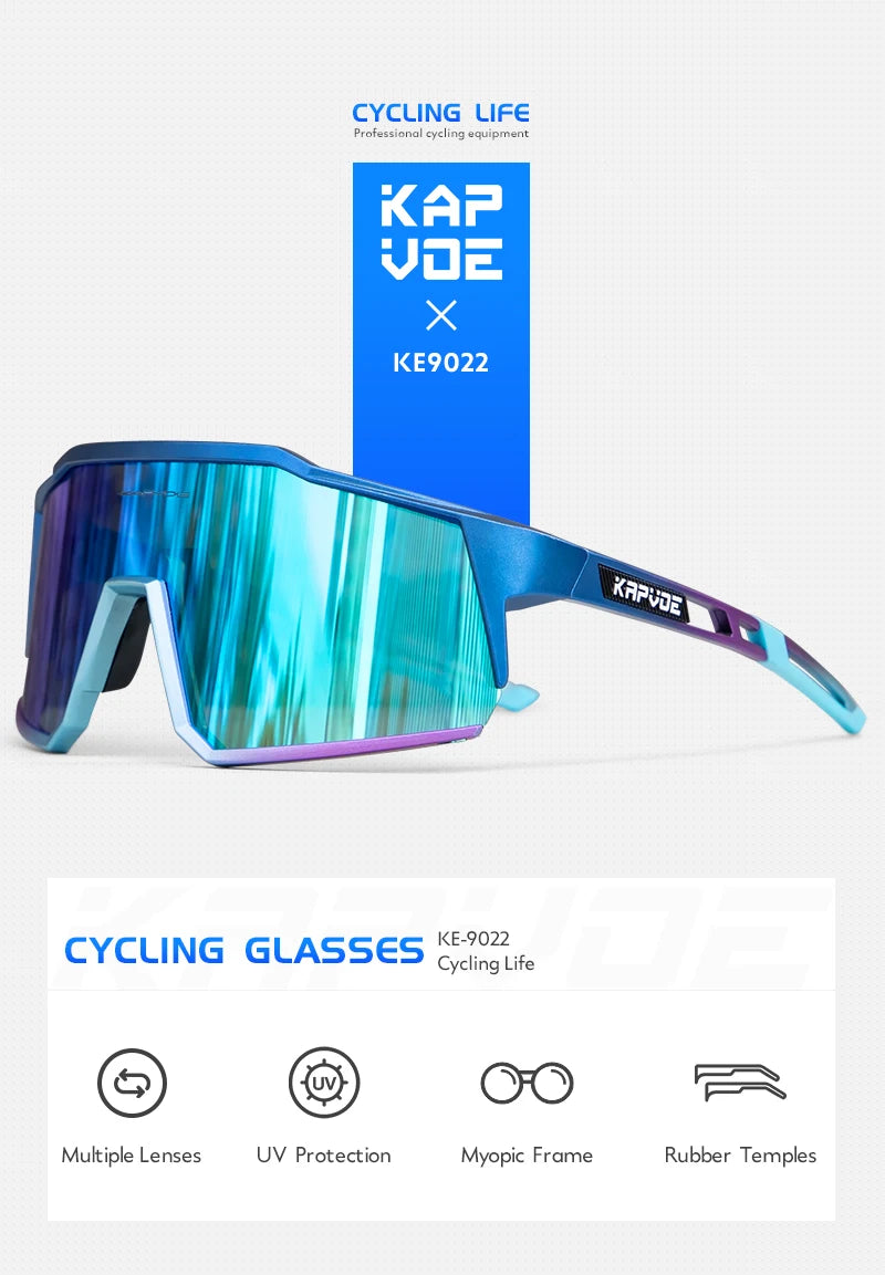Kapvoe Sports Driving bike Cycling Glasses running climbing Sunglasses Outdoor for Men Woman Bicycle Cycling UV400 Goggles hot