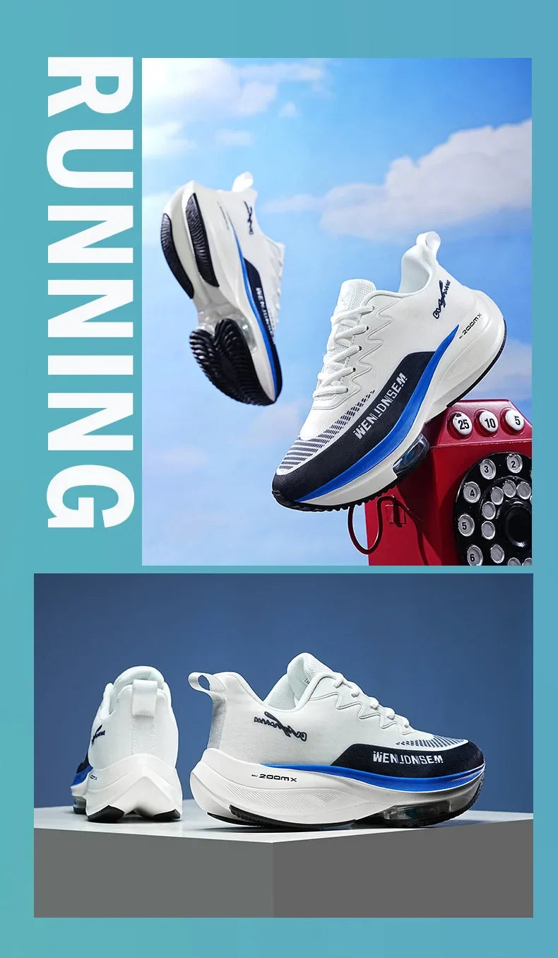 Men's Breathable Sports Shoes Summer Collection Mesh Fabric Double Air Cushion Running Shoes Korean Style The New