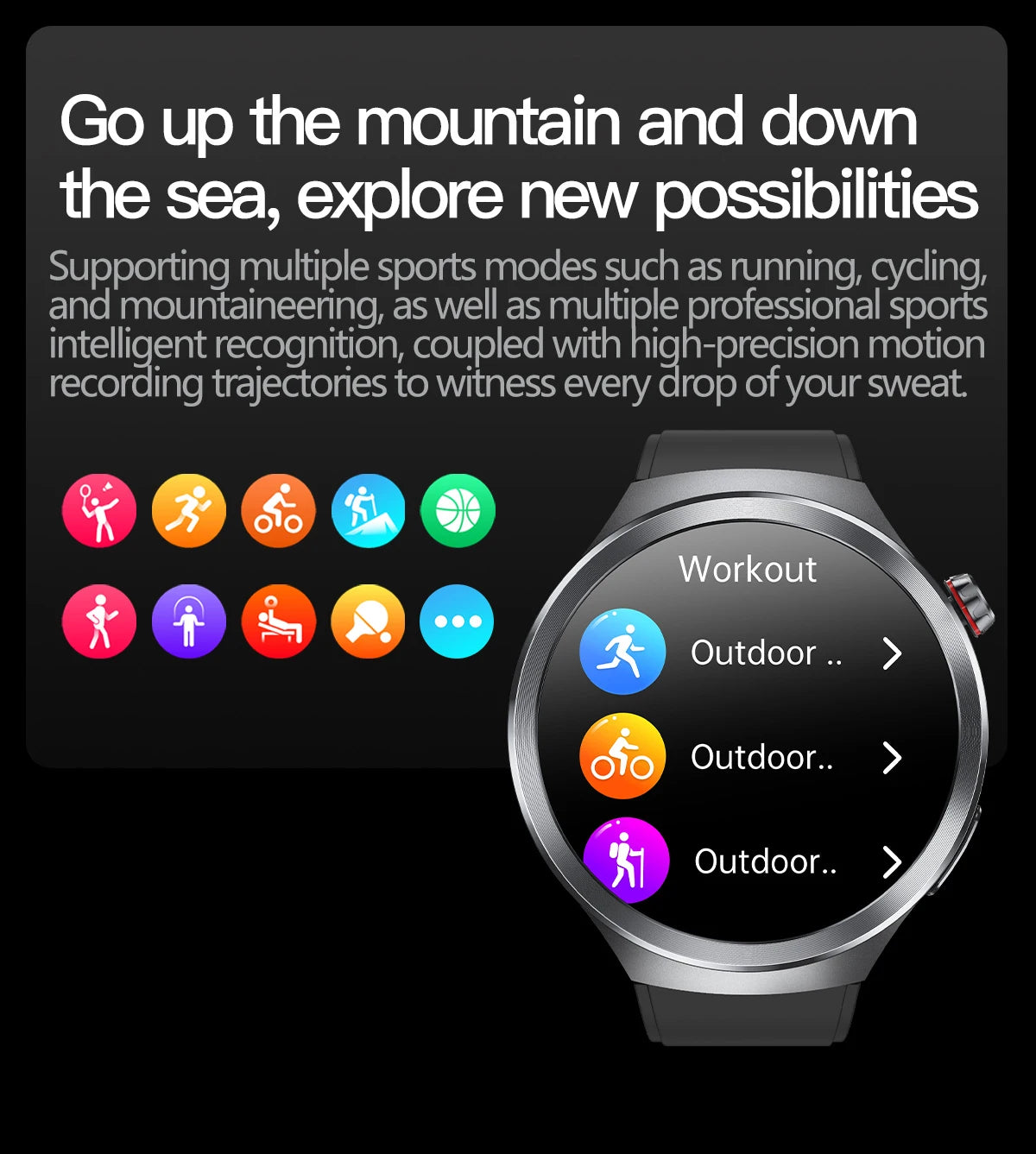 LIGE 2025 Men's ECG Smart Watch 1.73” AMOLED Screen Emotional Fatigue Monitoring NFC Access Control Fitness Tracker Watch