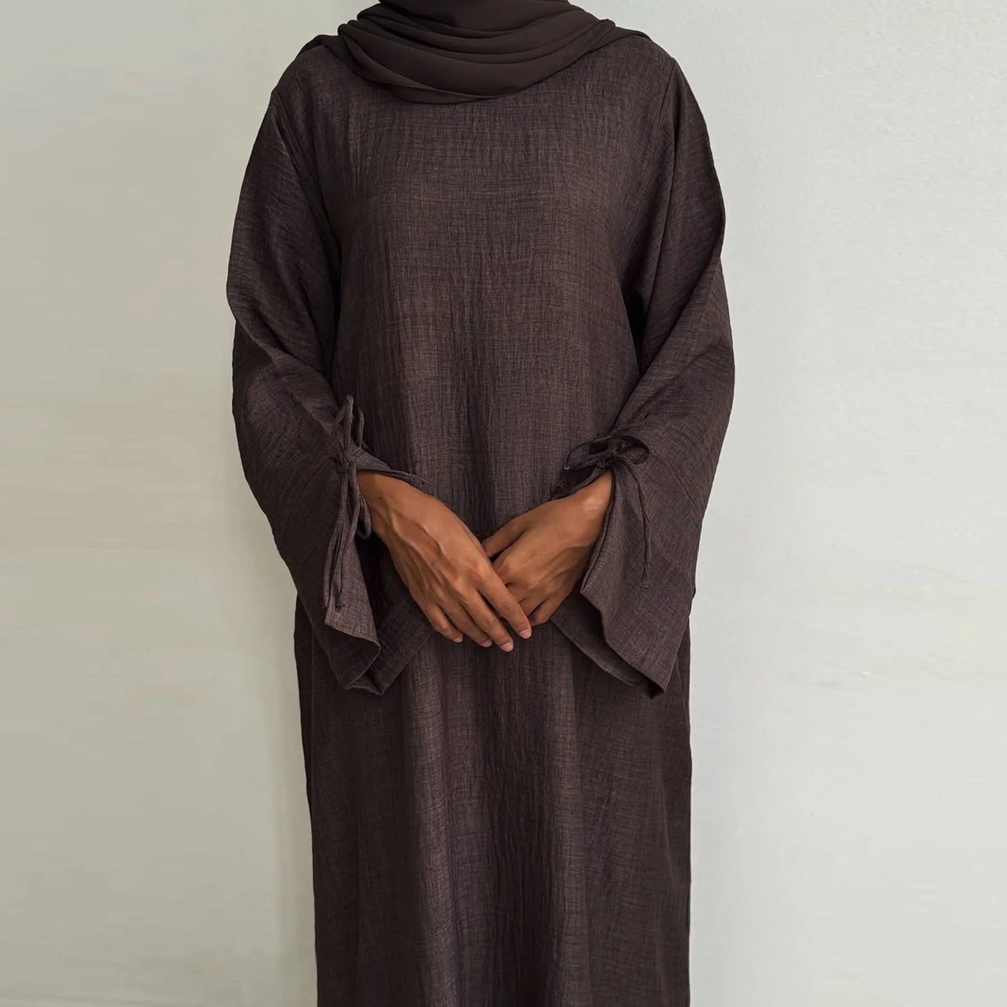 Loose Closed Abaya Dress New Women Pullover Muslim Dress Slit Cuffs Casual Hijabi Outwear Dubai Islamic Arab Clothing Ramadan