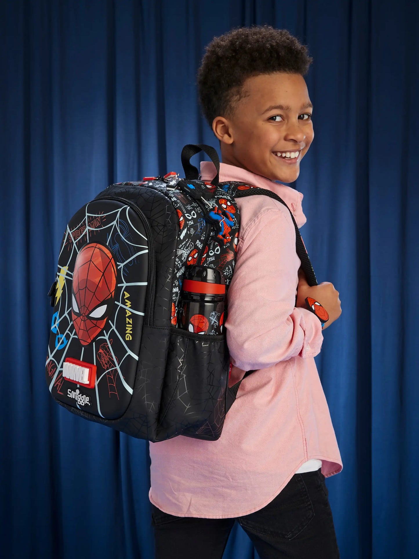 Smiggle Marvel Spider-man Children Stationery Student School Bag Lunch Bag Lunch Box Wallet Pencil Box  Water Cup Student Gift