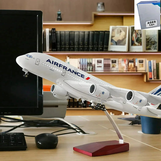 Airplane Airbus A380 Air France Plane 1:160 Scale Large Models Diecast Airplanes with LED Light for Collection or Gift Decor