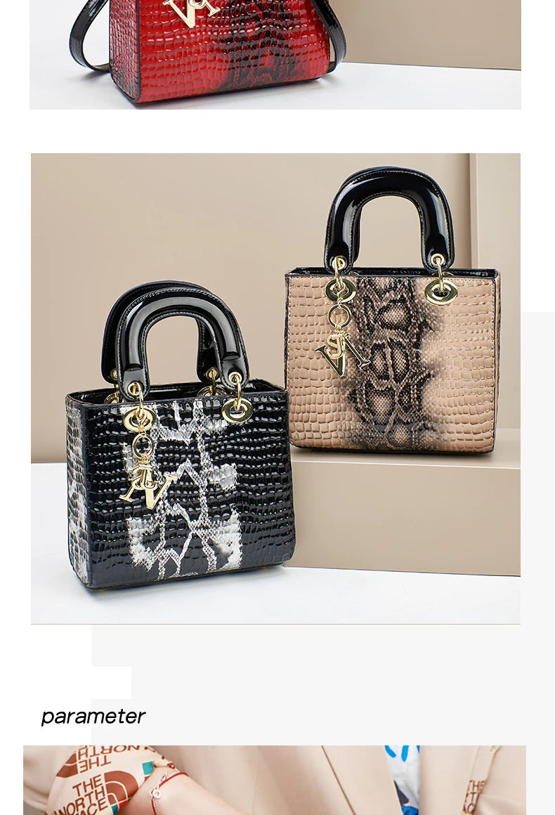 Fashion gradient high-grade alligator print women's handbag, texture all matching travel single shoulder crossbody bag