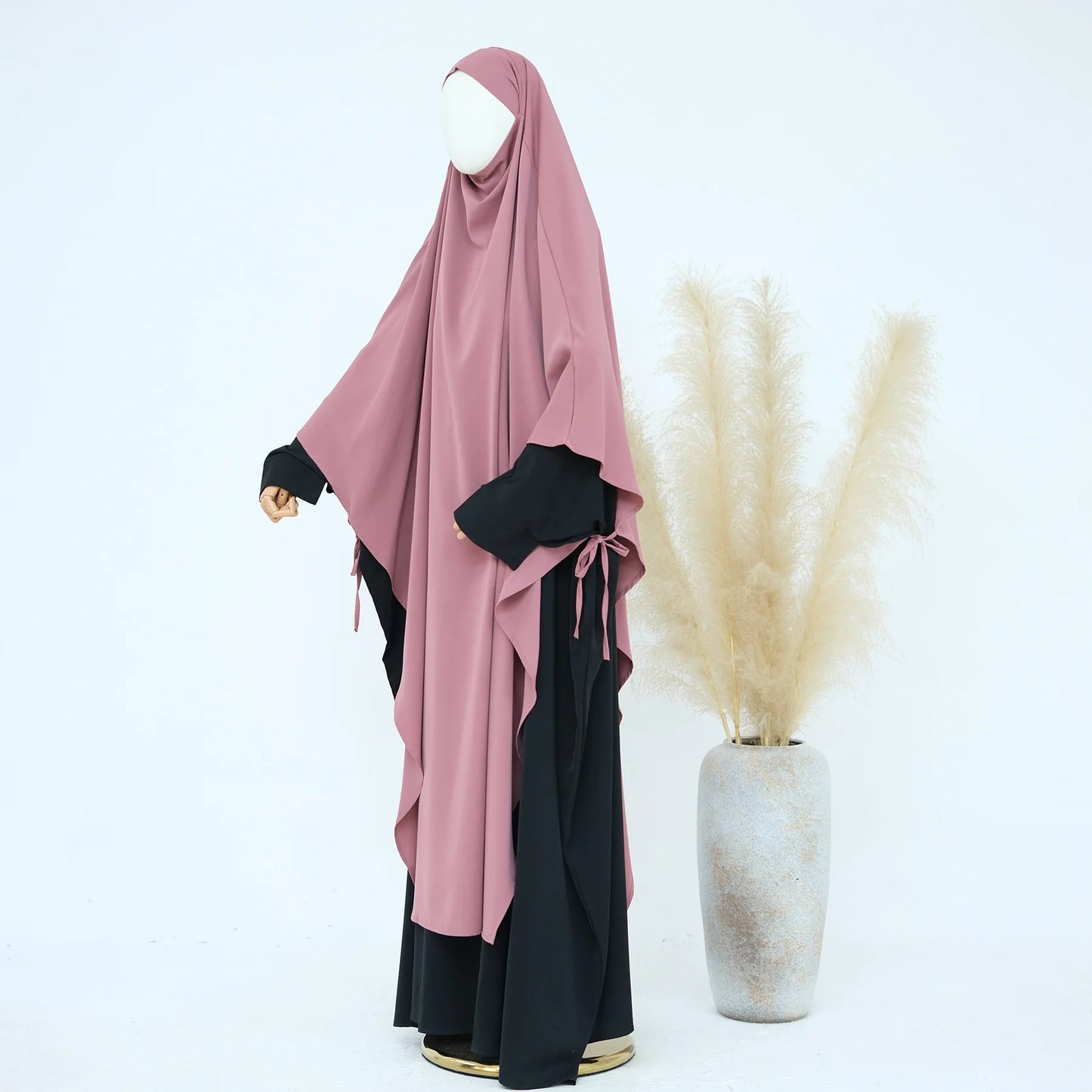 Ramadan Eid Muslim Women Prayer Hijab Long Scarf Islamic Pullover Big Khimar One Piece Abaya Arabia Shawls Dubai Turkey Headwrap