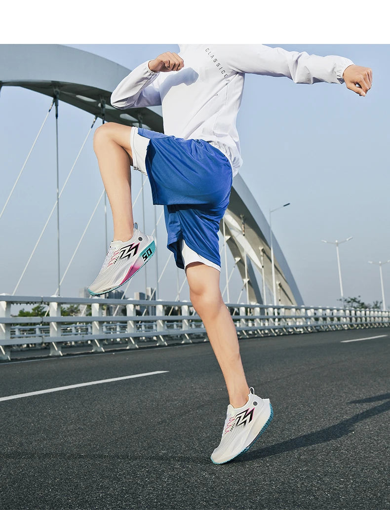 Men's Sports Shoes Cushioning Non-Slip Flat Wear Resistant Sneakers Mesh Breathable Platform Soft Running Shoes for Man