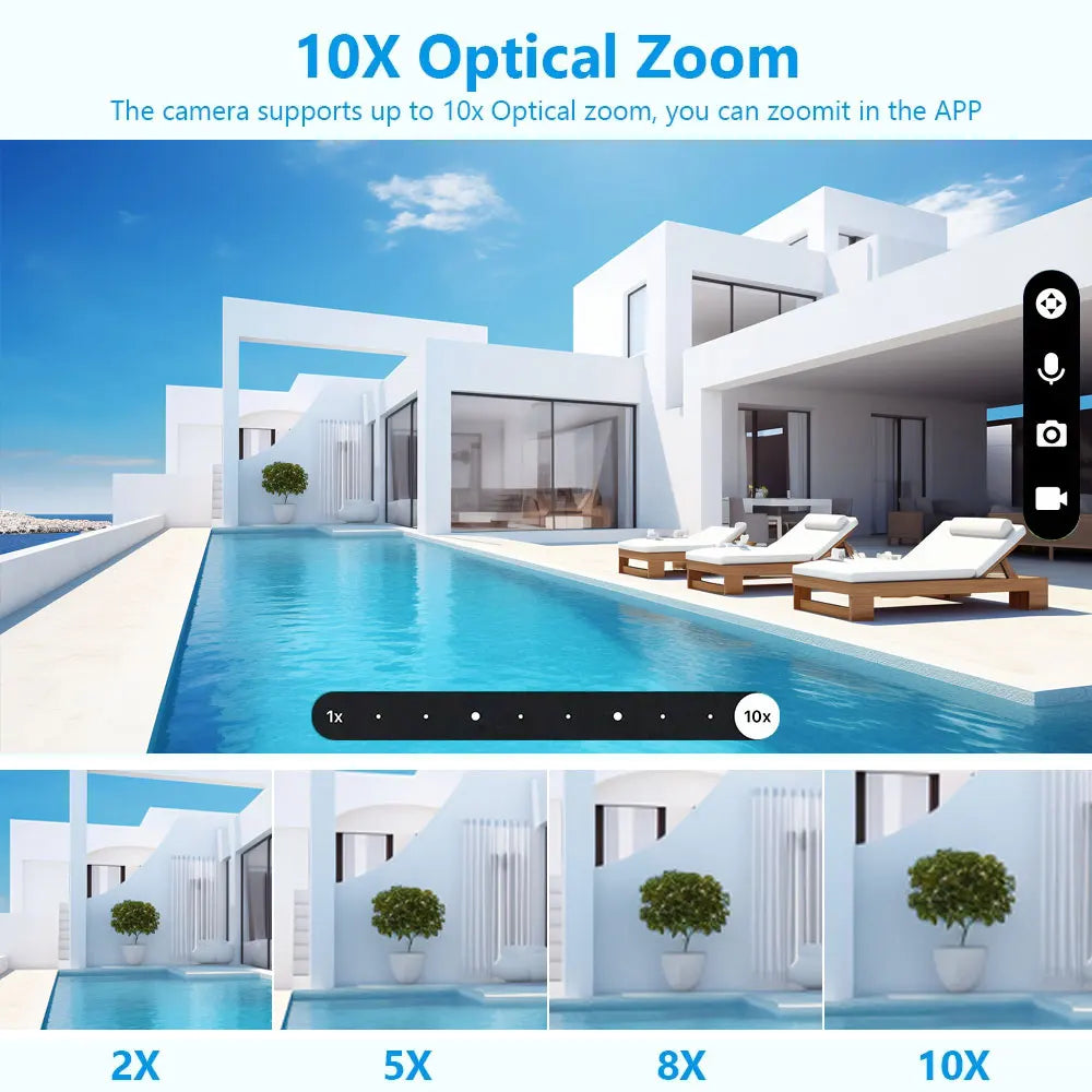 Solar Outdoor Surveillance Camera 4G Sim 6K 12MP Three Lens 10 Digital Zoom Wireless Cctv PTZ IP66 Security Solar Panel Cameras