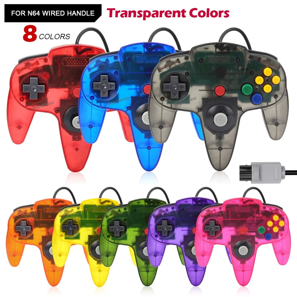 8 Colors For N64 Controller Classic Wired Remote Control Gamepad Gaming Joystick Retro Video Game System For N64 Console Joypads