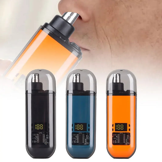 2-in-1 Electric Portable Ear & Nose Hair Trimmer Clipper – Professional Painless Grooming Tool for Men