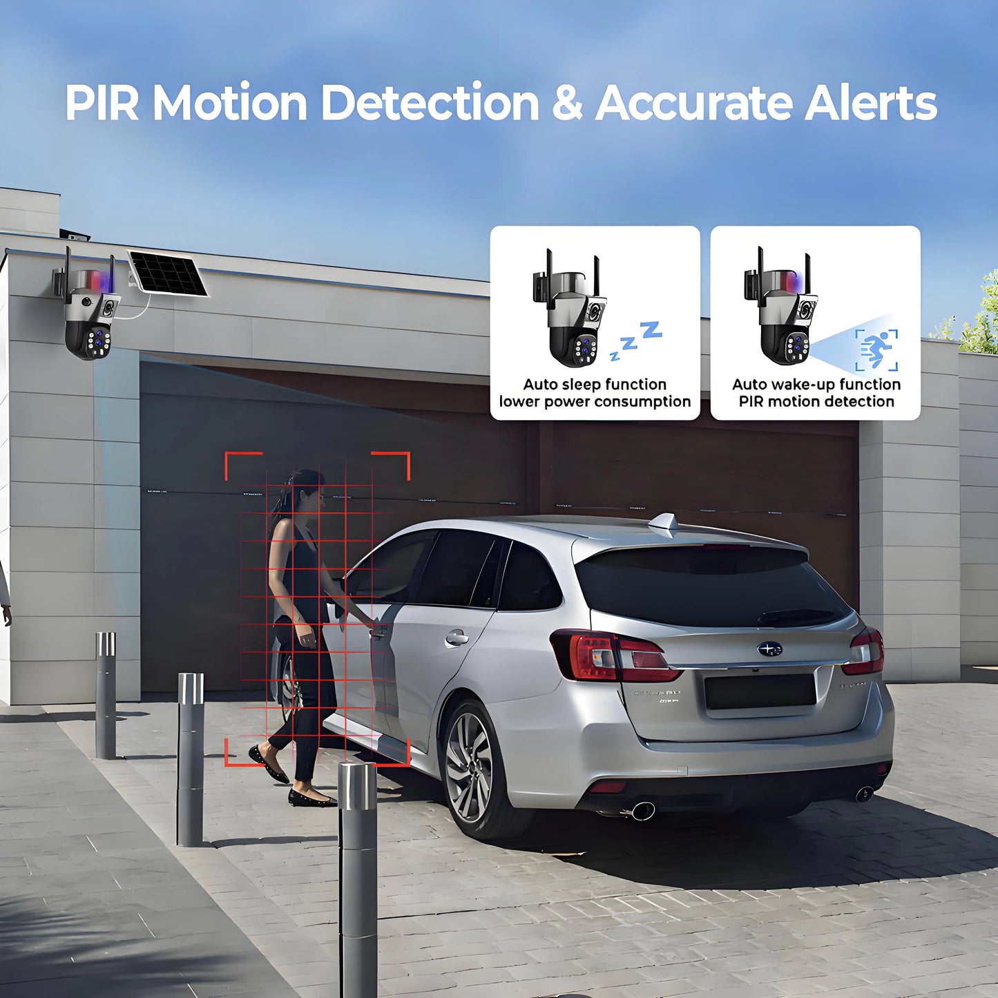 Solar Outdoor Surveillance Camera 4G Sim 6K 12MP Three Lens 10 Digital Zoom Wireless Cctv PTZ IP66 Security Solar Panel Cameras