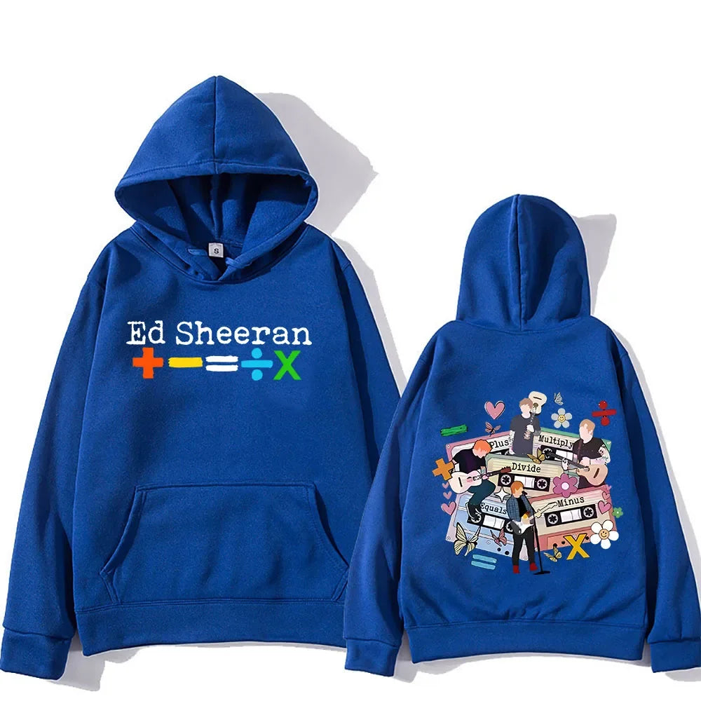 Ed Sheeran Tour 2024 Hooded Double-sided Printing Retro Hip Hop Sweatshirt With Hooded Fleece Punk Clothing Sudaderas Soft Hoody