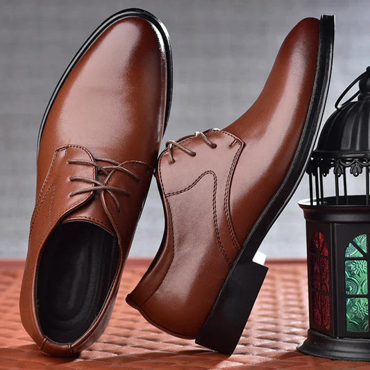 Men Shoes Black Leather Formal Shoes for Men Oxfords Male Wedding Party Office Business Shoe Man zapatos de hombre Plus Size