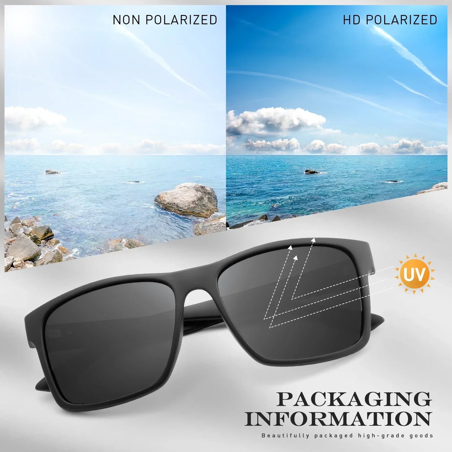 Kapvoe Men Fashion Sunglasses Luxury Polarized Glasses for Driving Fishing Cycling Glasses Golf Women Bike Goggles Retro Shades