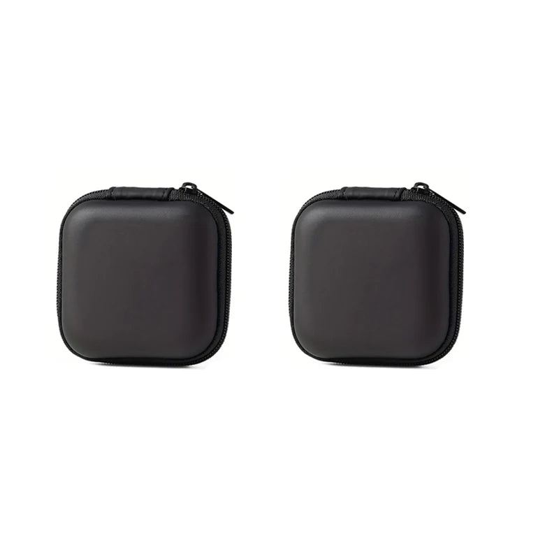 Black Hard Storage Bag Data Cable Earphones Keys Coins Jewelry Travel Portable Anti-collision Multifunctional Zipper Storage Bag